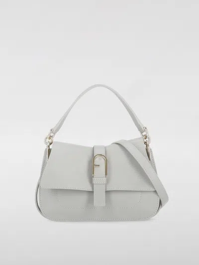 Furla Medium Flow Leather Shoulder Bag In Marshmallow