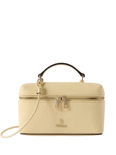 Furla Mini Camelia Leather Tote Bag In Yellow