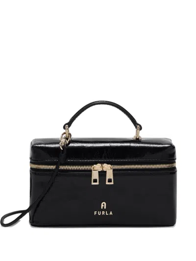Furla Mini Camelia Tote Bag In Black