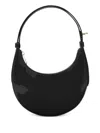Furla Crescent-shaped Handbag With Gold Accents In Schwarz
