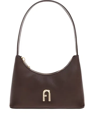 Furla Mini Diamond Leather Shoulder Bag In Brown