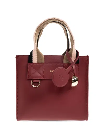 Furla Mini Divide It Leather Tote Bag In Brown