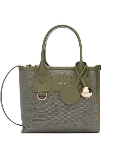 Furla Mini Divide It Tote Bag In Green