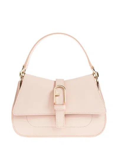 Furla Mini Flow Buckle Leather Tote Bag In Pink