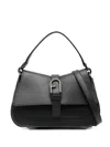 Furla Structured Handbag With Front Buckle Detail In Black