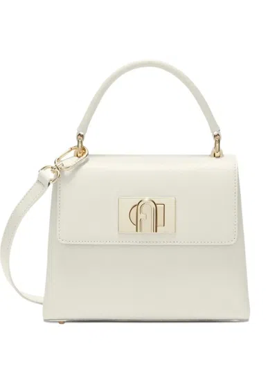 Furla Mini  1927 Leather Tote Bag In White
