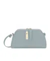 Furla Goccia Mini Bag In Leather Color Light Blue In Blue