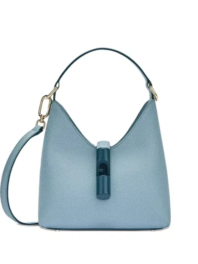 Furla Mini Iride Leather Shoulder Bag In Blue