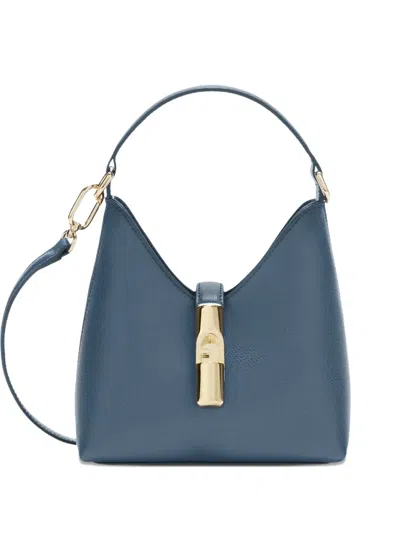 Furla Mini Iride Leather Tote Bag In Blue