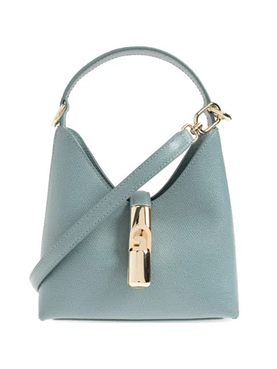 Furla Mini Iride Leather Tote Bag In Blue