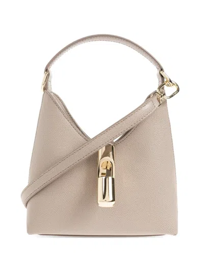 Furla Mini Iride Leather Tote Bag In Brown