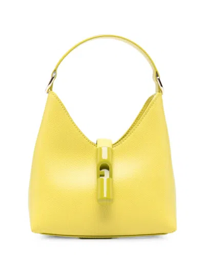 Furla Mini Iride Leather Tote Bag In Yellow