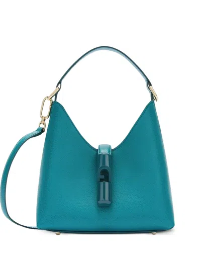 Furla Mini Iride Printed Trapezoidal Tote Bag In Blue
