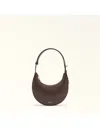 Furla Delizia Mini Hobo Bag In Chocolate Color Leather In Brown