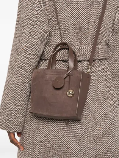 Furla Mini Leather Tote Bag In Brown