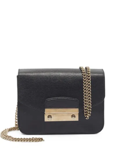 Pre-owned Furla Mini Metropolis Cross Body Bag In Black