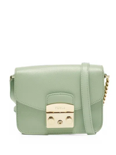Pre-owned Furla Mini Metropolis Leather Crossbody Bag In Green