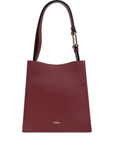 Furla Mini Nuvola Bucket Bag In Burgundy