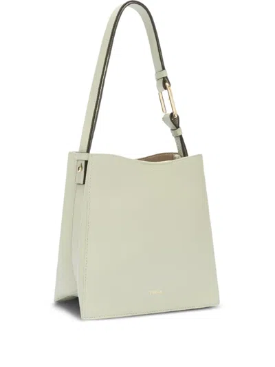 Furla Mini Nuvola Buckle-fastening Leather Bucket Bag In Neutral