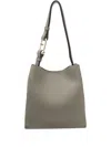 Furla Mini Nuvola Leather Bucket Bag In Grau