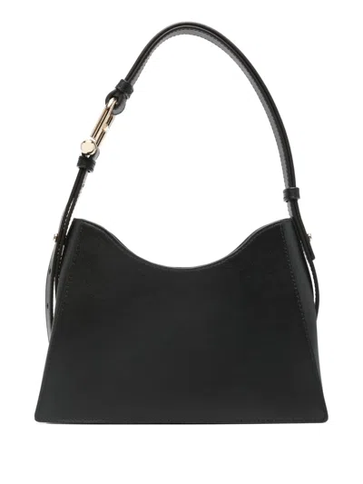 Furla Mini Nuvola Leather Shoulder Bag In Black