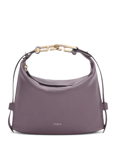 Furla Mini Nuvola Leather Tote Bag In Purple