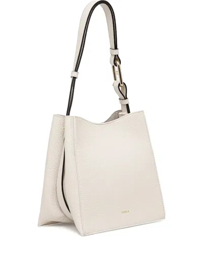 Furla Mini Nuvola Leather Tote Bag In White