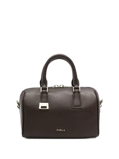 Furla Mini Olivia Boston Leather Tote Bag In Brown
