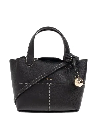 Furla Mini Primrose Leather Top-handle Bag In Black