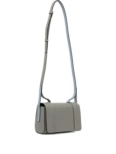 Furla Mini Riva S Leather-flap Crossbody Bag In Gray