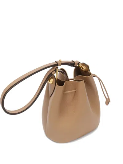 Furla Mini Sfera Leather Bucket Bag In Brown