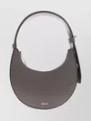 Furla Mini Shoulder Bag With Curved Top Handle In Silver