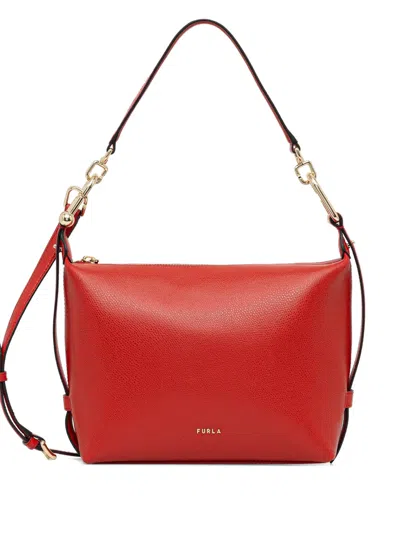 Furla Mini Tonie Hobo Leather Crossbody Bag In Red
