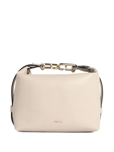 Furla Mini Tonie Leather Shoulder Bag In Neutral