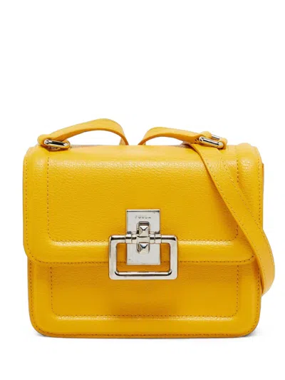 Pre-owned Furla Mini Villa Leather Crossbody Bag In Yellow