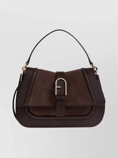 Furla Modern Shoulder Bag Adjustable Strap In Brown