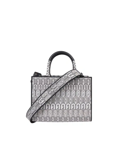 Furla Monogram Pattern Bag In Grey