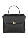 Furla Moonlight Textured Leather Shoulder Bag In Black
