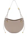Furla " Moonstone" Calf Leather Medium Shoulder Bag In Nude