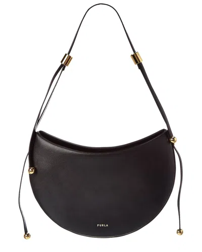 Furla Moonstone Leather Shoulder Bag In Black