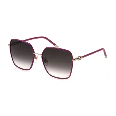 Furla Multicolor Acetate Sunglasses In Burgundy