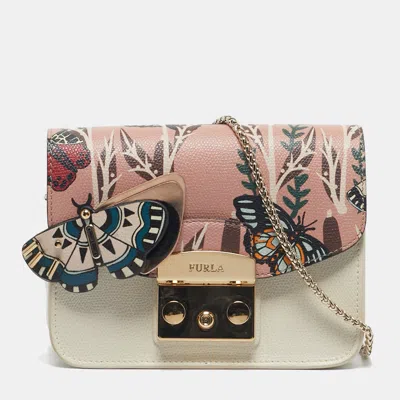 Pre-owned Furla Multicolor Leather Mini Metropolis Changeable Flap Crossbody Bag