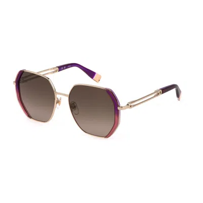 Furla Multicolor Metal Sunglasses In Brown