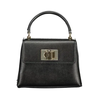 Furla Nero Leather Women Handbag In Black