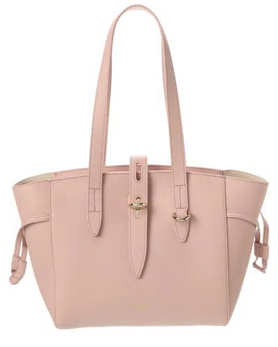 Furla Net Small Leather Tote In Pink