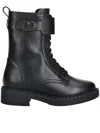 Furla Buckle-fastening Lace-up Boots In Black