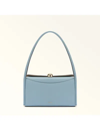 Furla Nicole Boston Leather Shoulder Bag In Blue