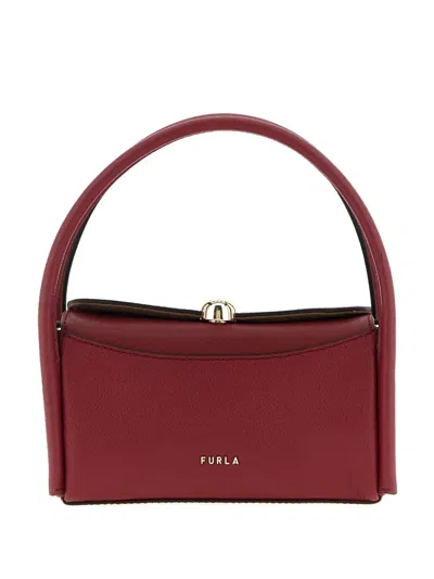 Furla Nicole Grained-effect Mini Handbag In Burgundy