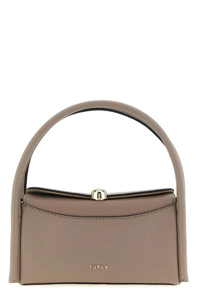 Furla Square Nicole Mini Boston Tote Bag In Neutral