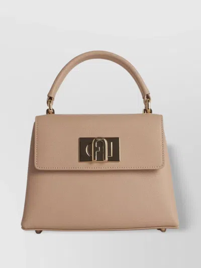 Furla Nude Leather Mini Bag 1927 In Neutrals